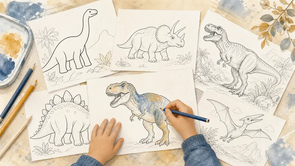 Coloriages dinosaures à imprimer : lesquels choisir selon l’âge ?