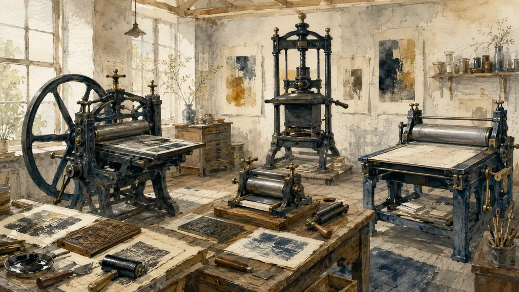 Presse gravure ancienne : 4 modèles pour l’atelier