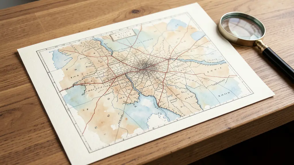 Reproduction de qualité d'une carte de France ancienne sur papier crème texturé avec détails topographiques