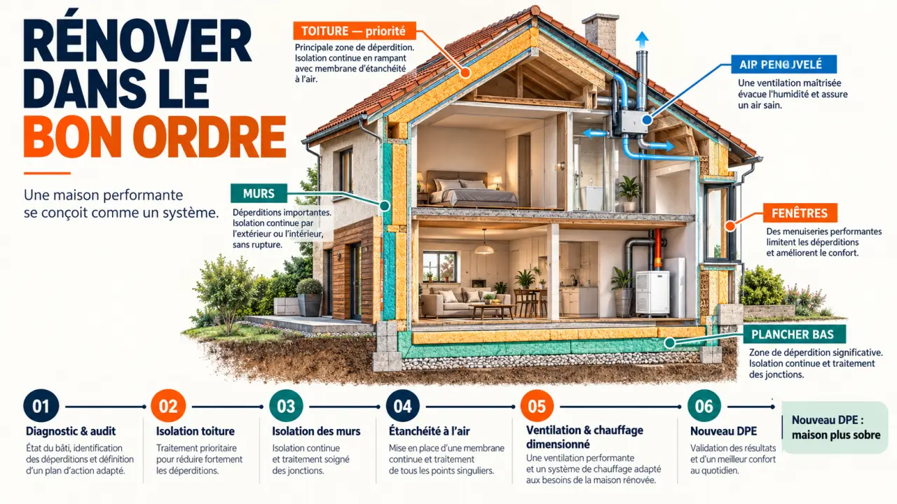 Optimiser la performance énergétique lors de la rénovation de votre maison, du diagnostic au nouveau DPE
