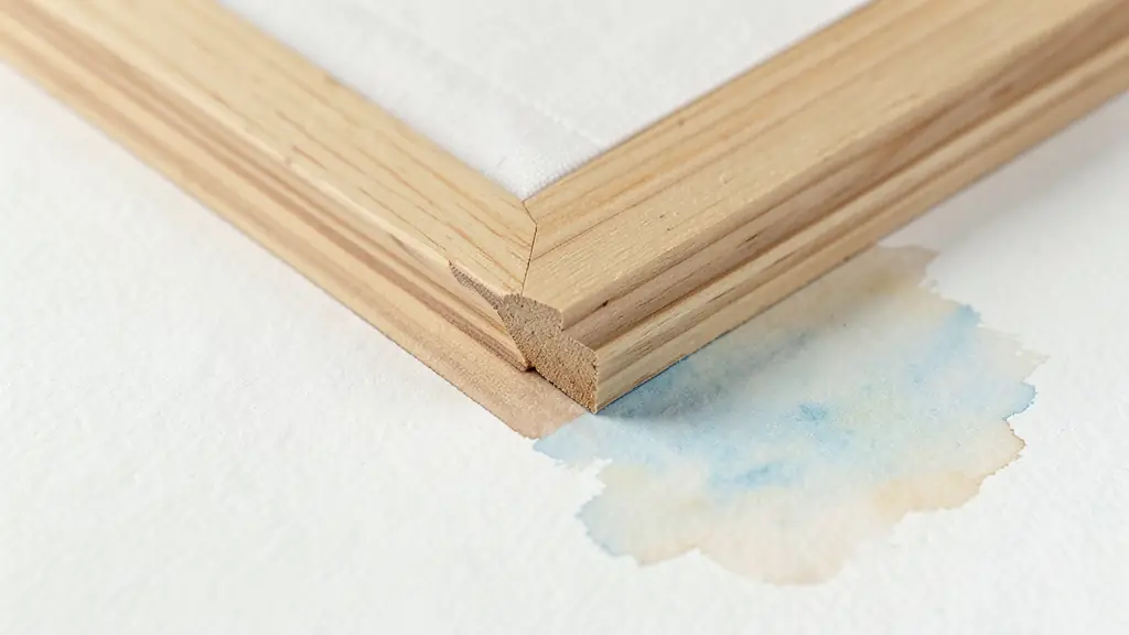 Insertion d'une toile et d'un passe-partout en carton dans la rainure d'une moulure d'encadrement